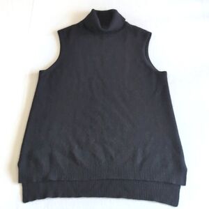 CharterClub Black Cashmere Sleeveless Boxy Turtleneck Sweater Women's Size M